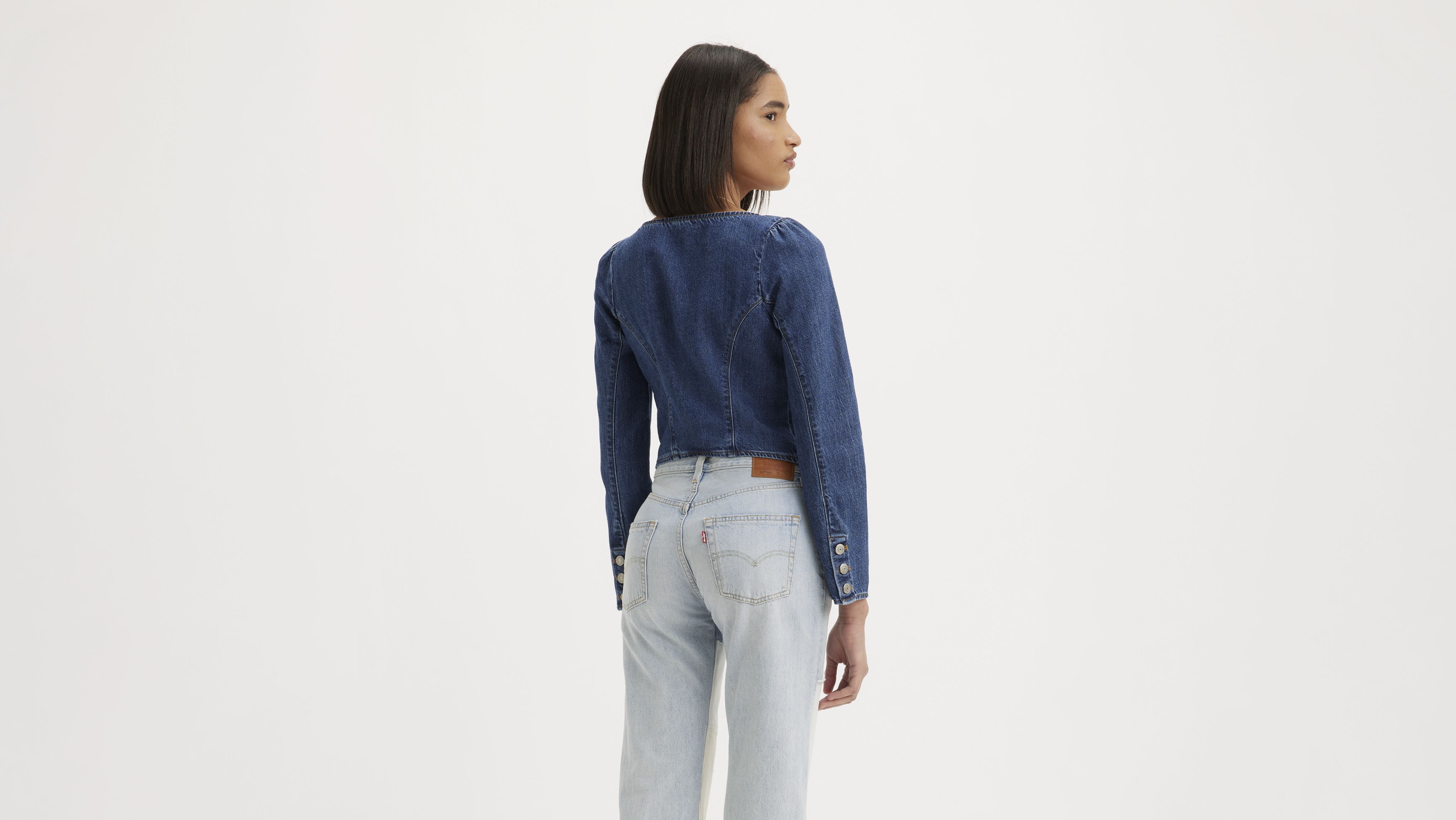 Weston Denim Long Sleeve Corset Blouse 4