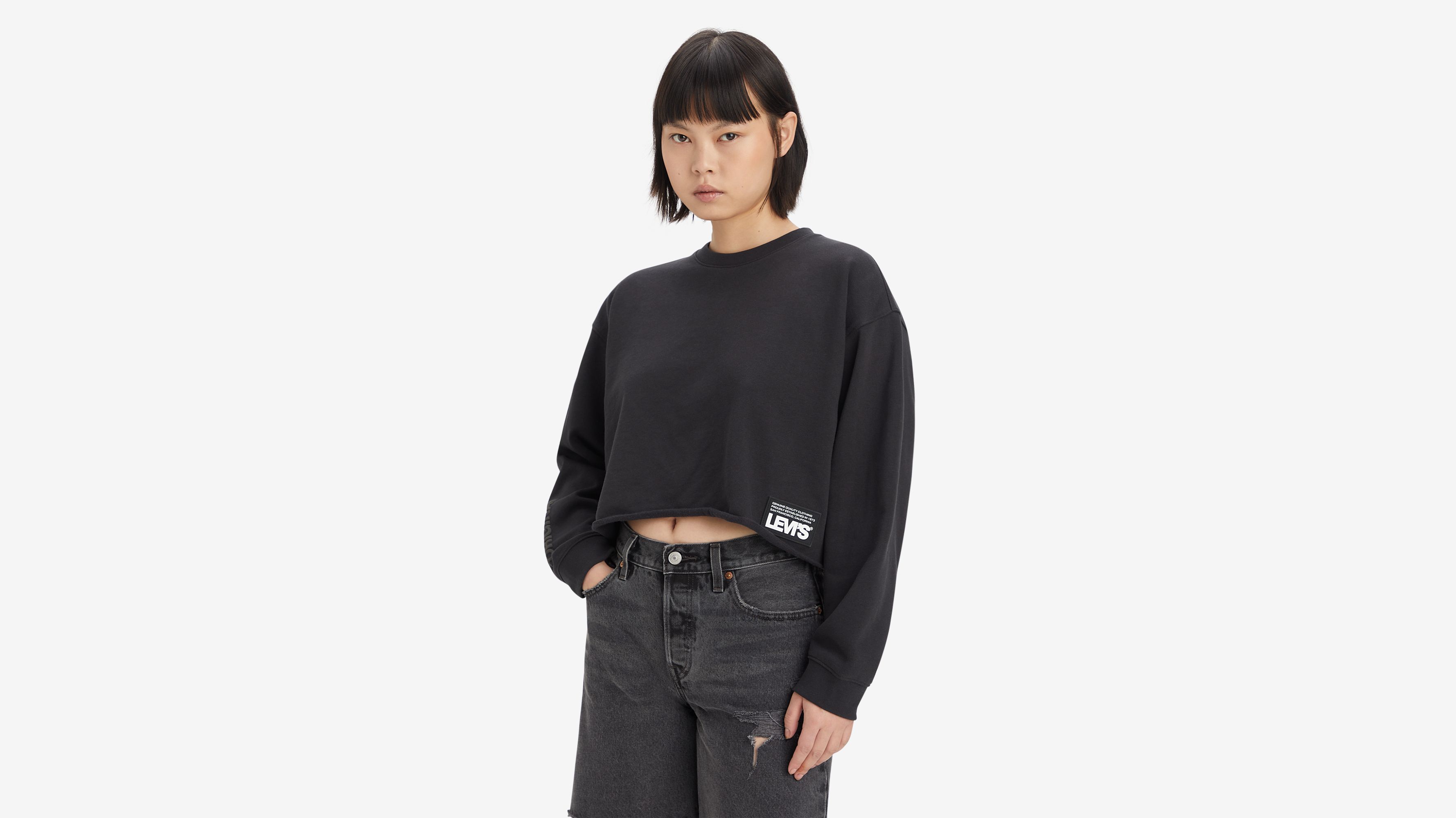 Graphic Carla Raw Cut Crewneck Sweatshirt 1