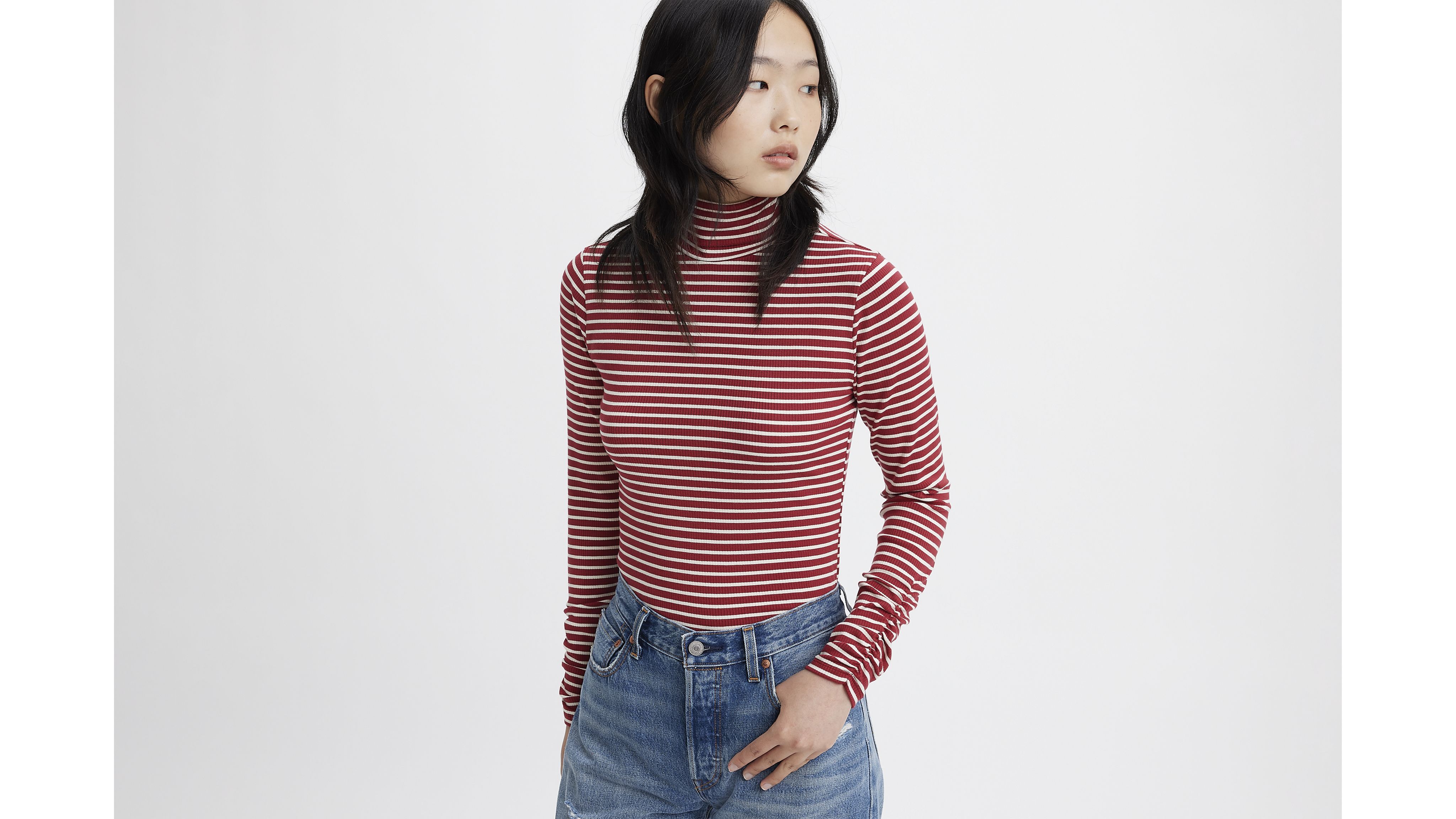 Ruched Turtleneck Top 1