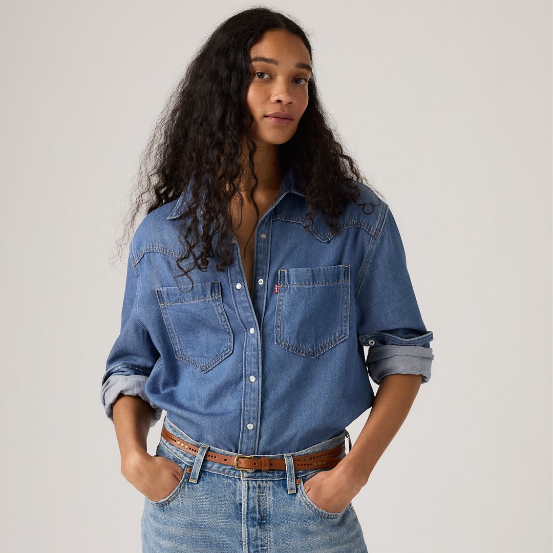 Levi's Teodora Western Shirt Chambray - Women's L