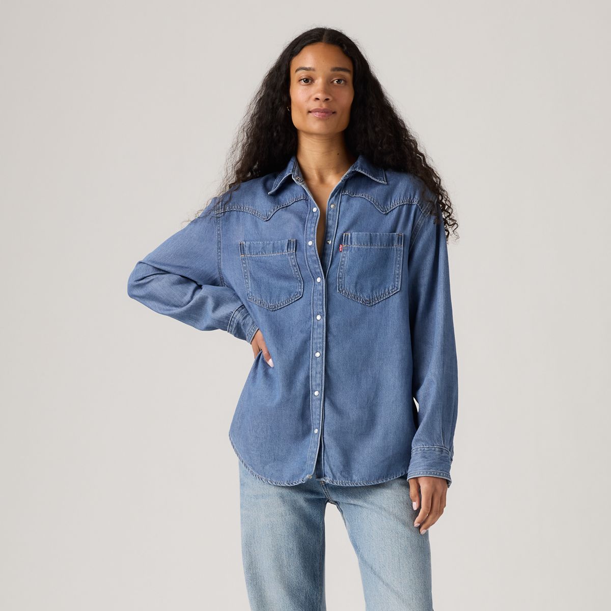 Teodora Western Shirt — Going Steady - Medium Wash
