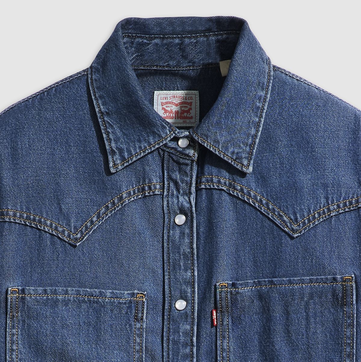 Teodora Western Shirt — Air Space - Dark Wash