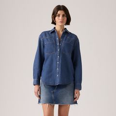 Teodora Western Shirt — Air Space - Dark Wash 3
