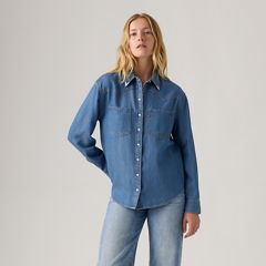 Teodora Western Shirt — Going Steady Tipped - Blue 3