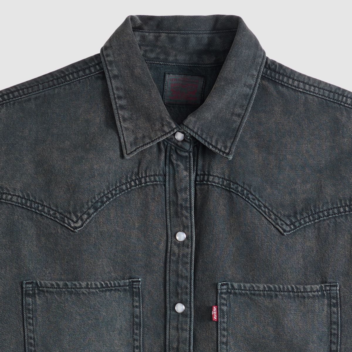 Teodora Western Shirt — Chipped Black Oyster Top - Black