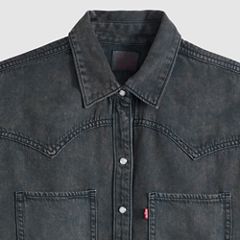 Teodora Western Shirt — Chipped Black Oyster Top - Black 6