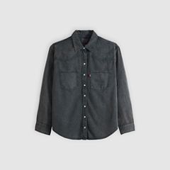 Teodora Western Shirt — Chipped Black Oyster Top - Black 5