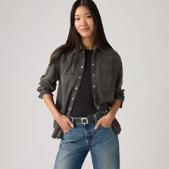 Teodora Western Shirt — Chipped Black Oyster Top - Black 1