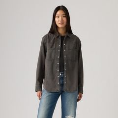 Teodora Western Shirt — Chipped Black Oyster Top - Black 3