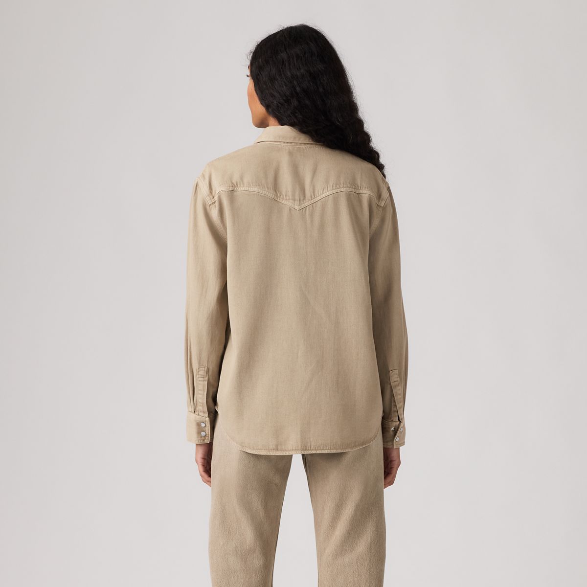 Teodora Western Shirt — Chipped Winter Twig Wst - Beige