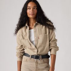Teodora Western Shirt — Chipped Winter Twig Wst - Beige 1