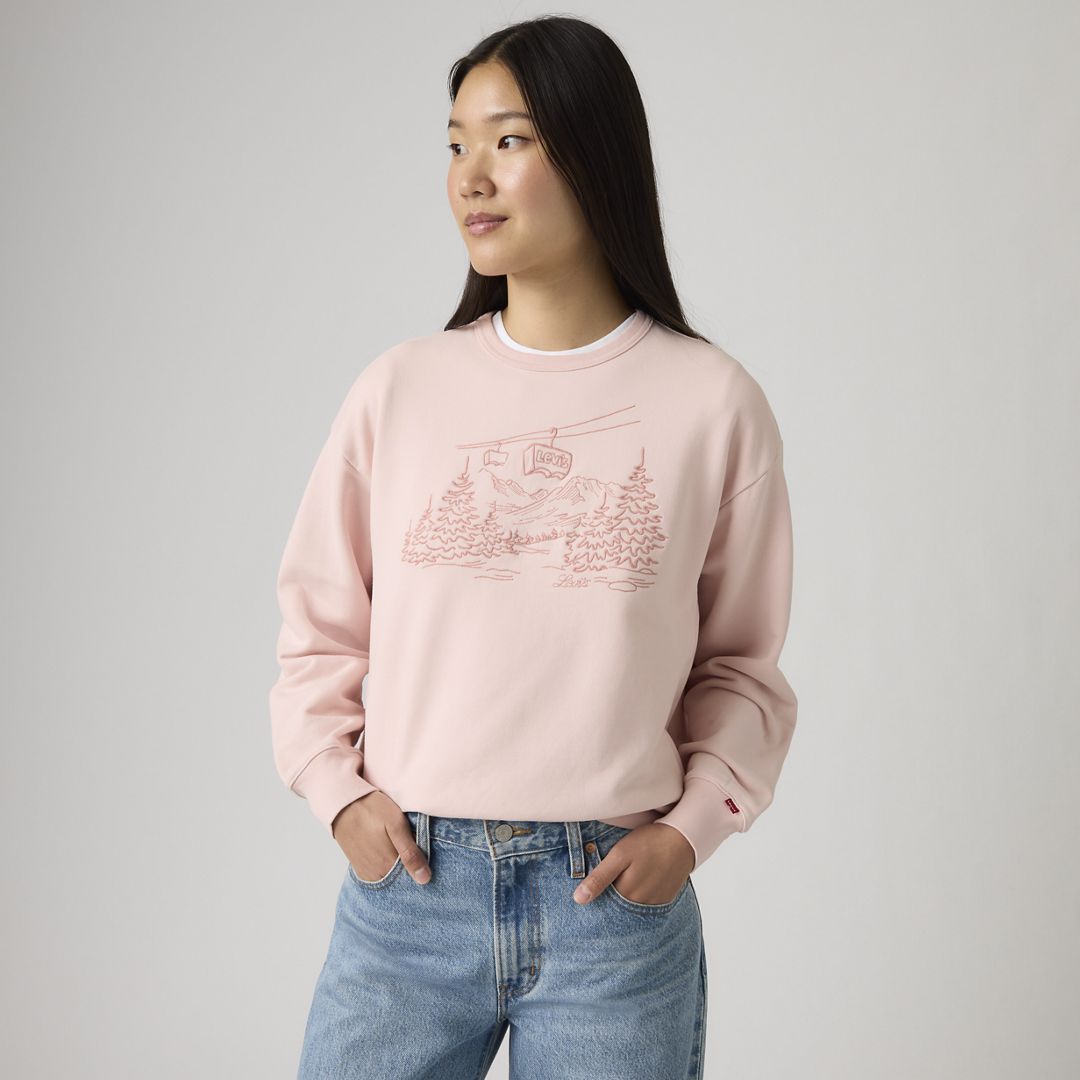 Levi's Graphic Heritage Crew Sweatshirt In Pink