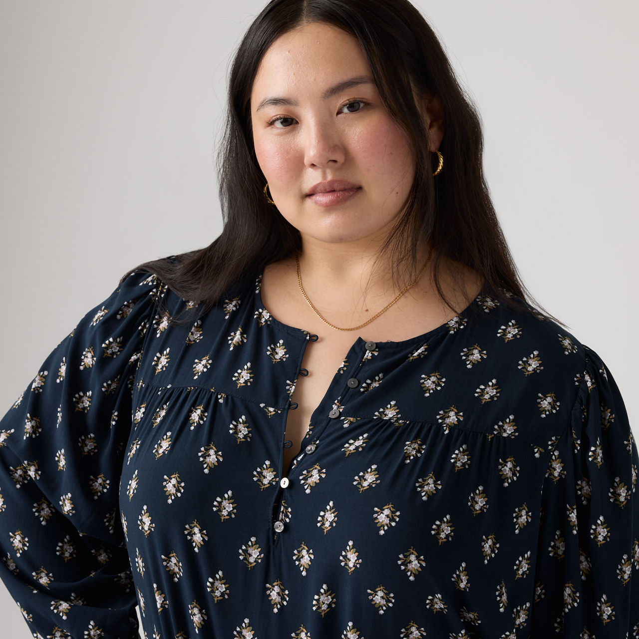 Levi's Halsey Blouse (plus Size) In Blue