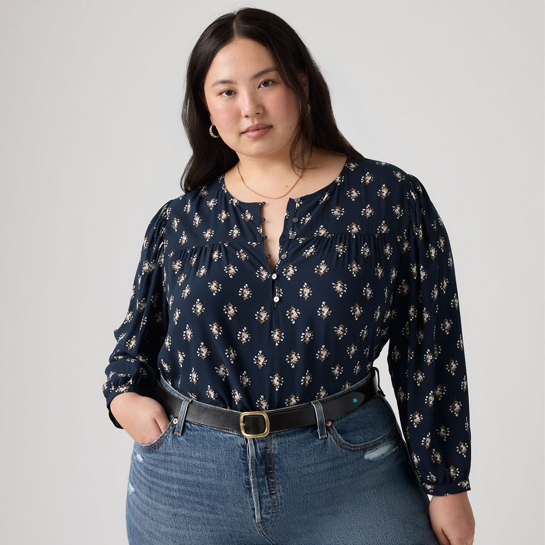 Levi's Halsey Blouse (plus Size) In Blue