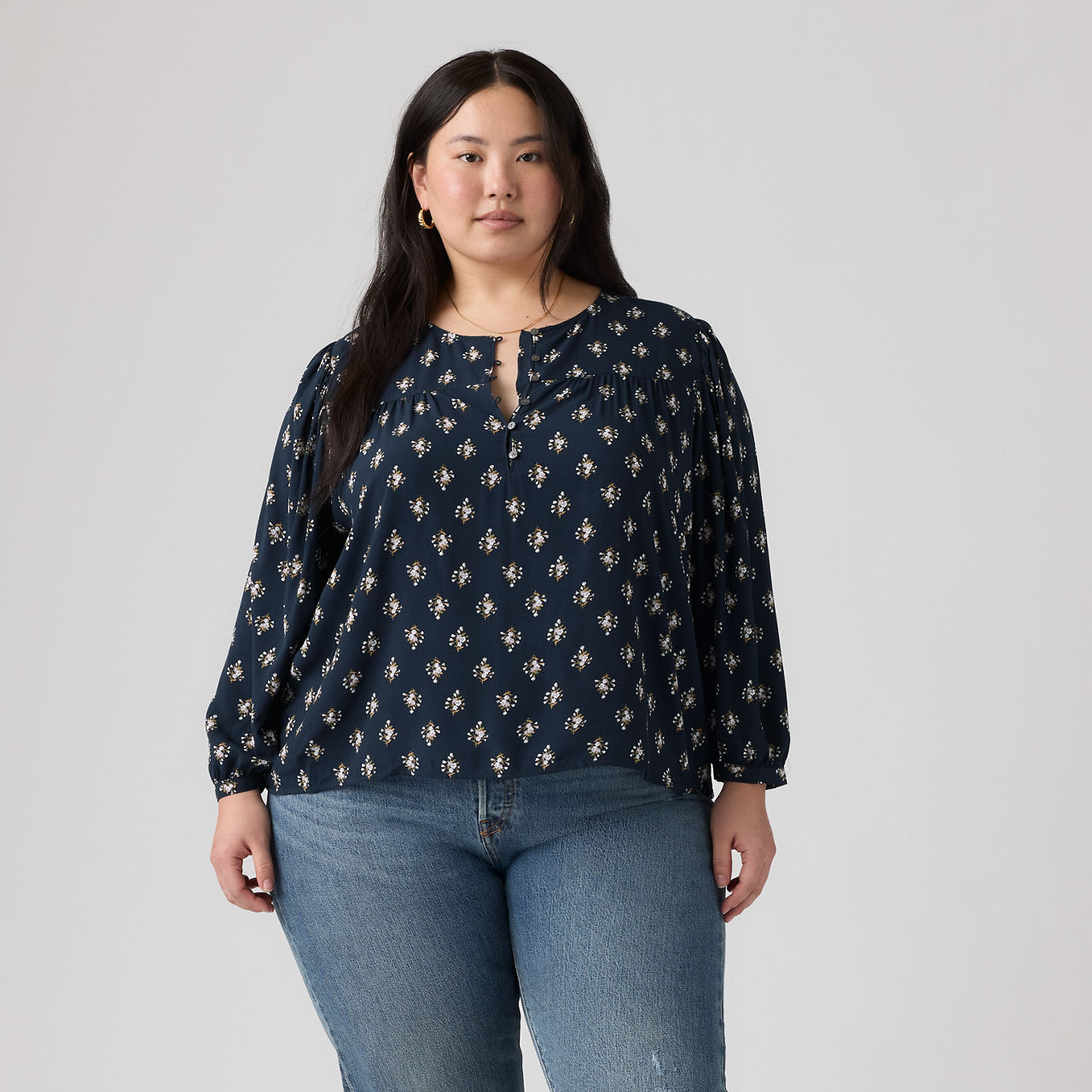 Levi's Halsey Blouse (plus Size) In Blue