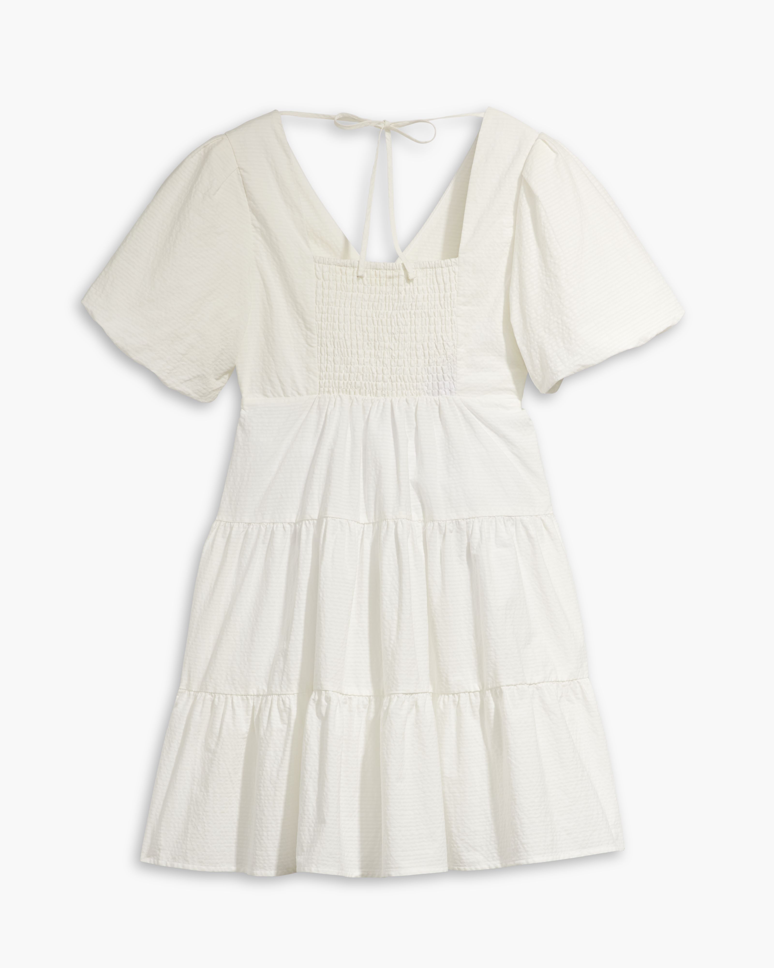 Volume Sleeve Tiered Dress