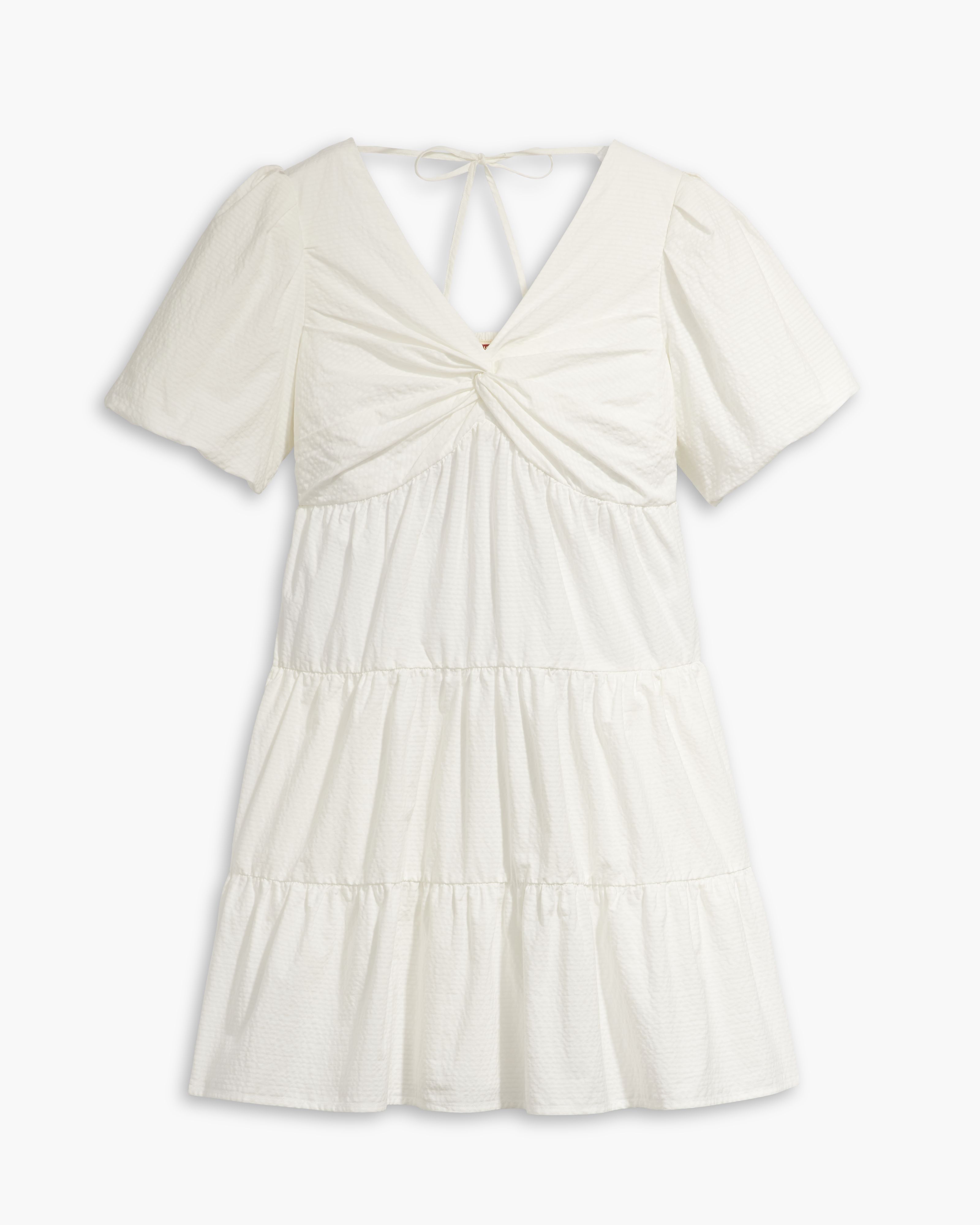 Volume Sleeve Tiered Dress