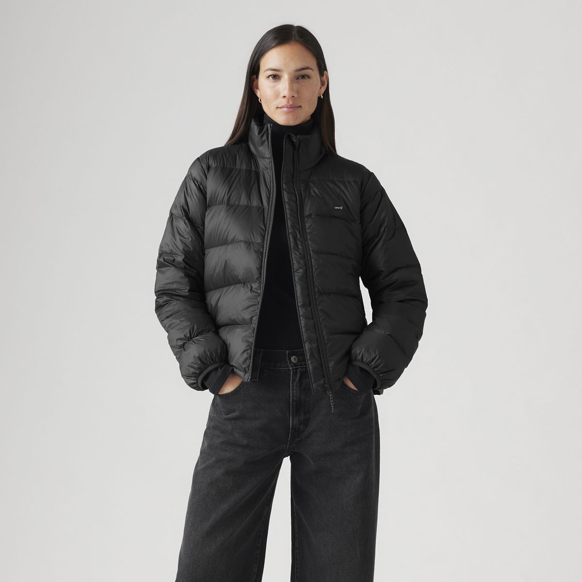 Polly Packable Down Jacket — Caviar - Black