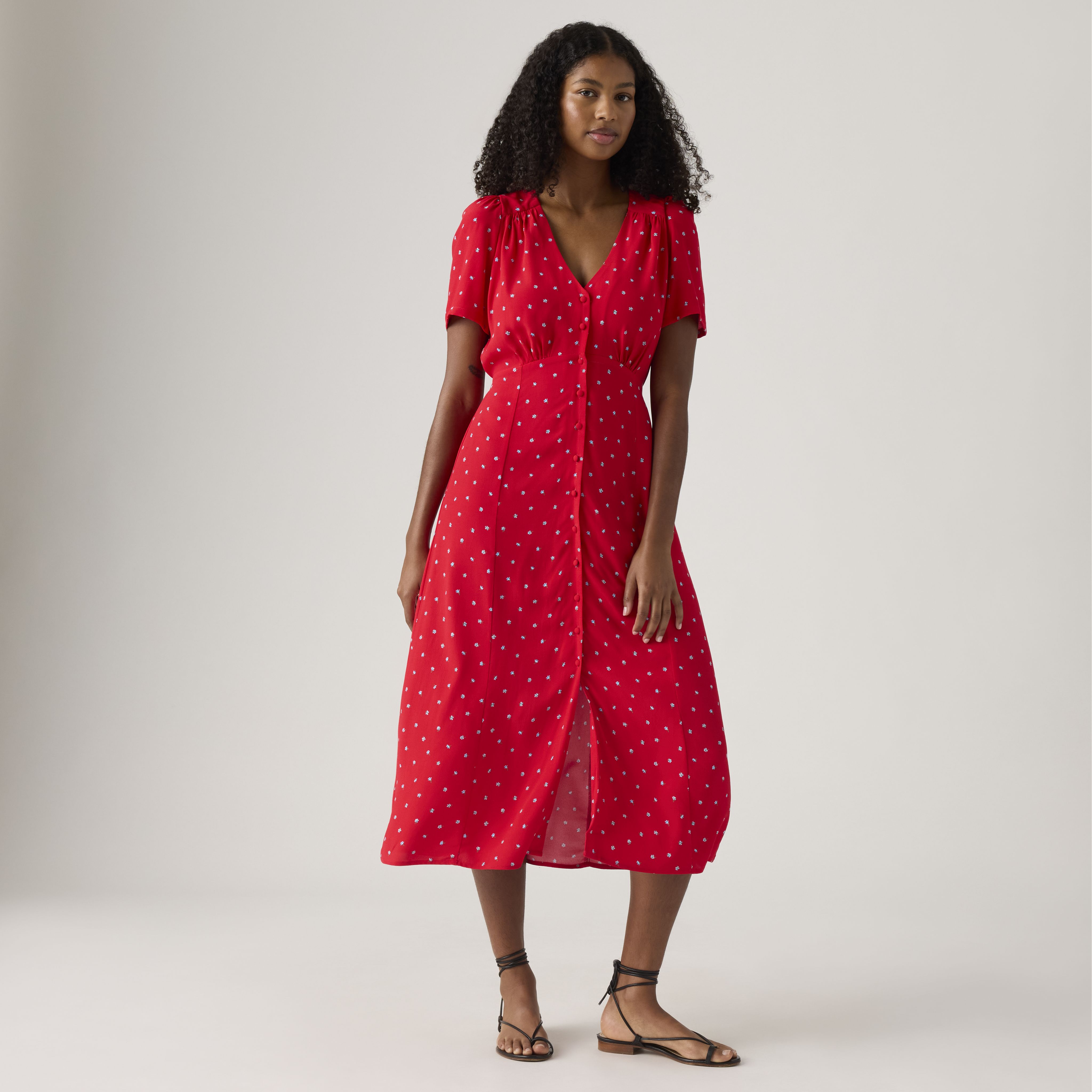 Sarina Short-Sleeve Midi Dress 1