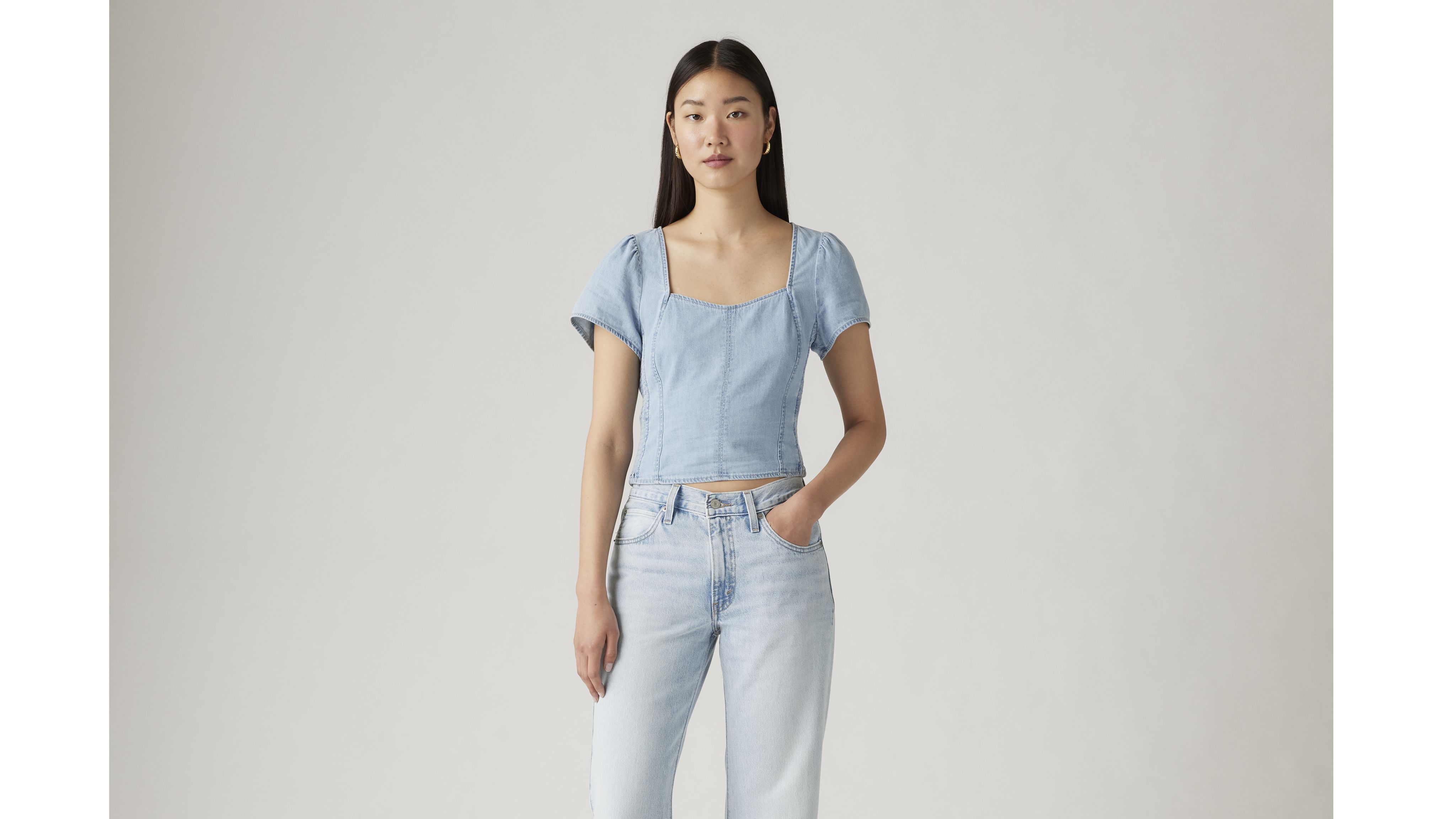 Ophelia Short Sleeve Denim Corset 1