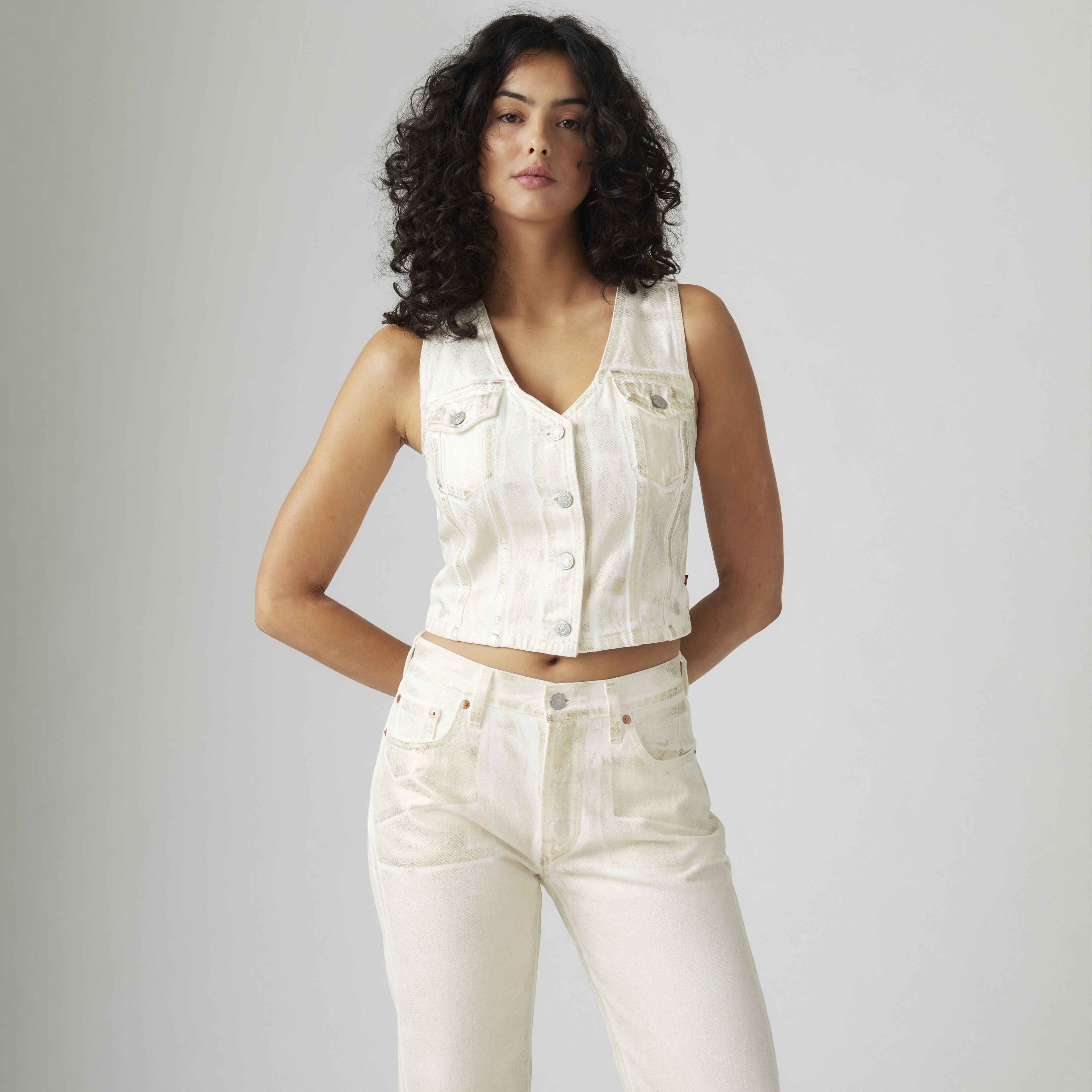 Coated Bella Denim Corset Top