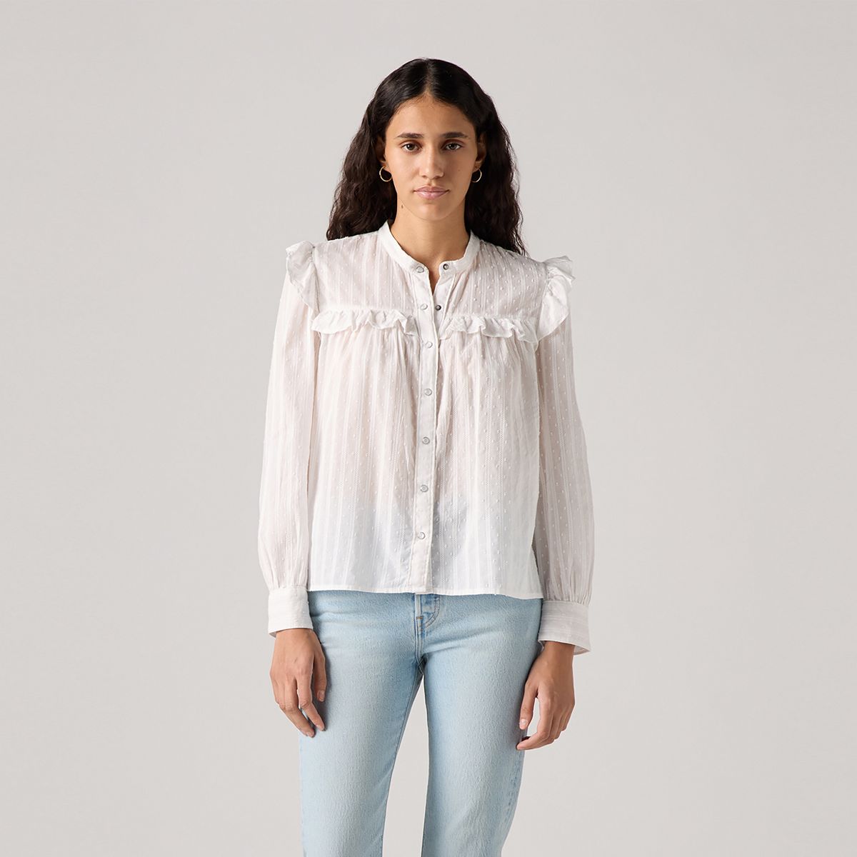 Gianna Long Sleeve Blouse — Bright White