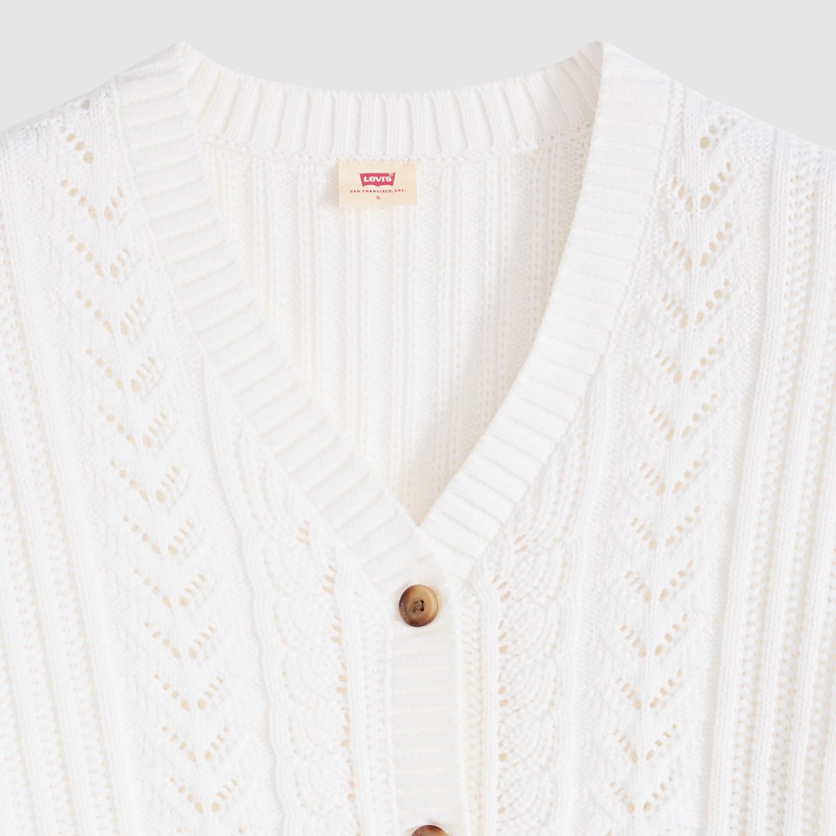 Snowflake Cardigan — Tofu - White