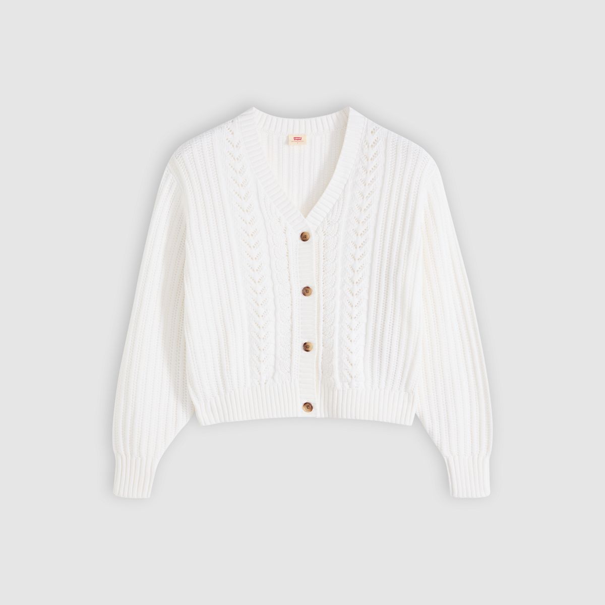 Snowflake Cardigan — Tofu - White