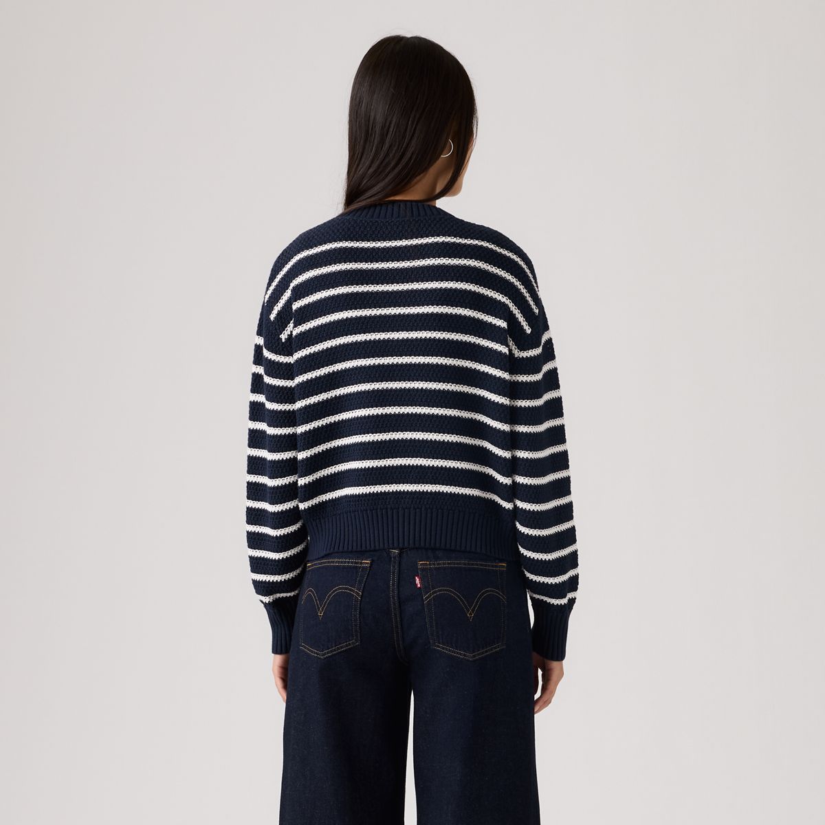 Snowflake Cardigan — Susanne Stripe Navy - Blue