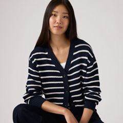 Snowflake Cardigan — Susanne Stripe Navy - Blue 1