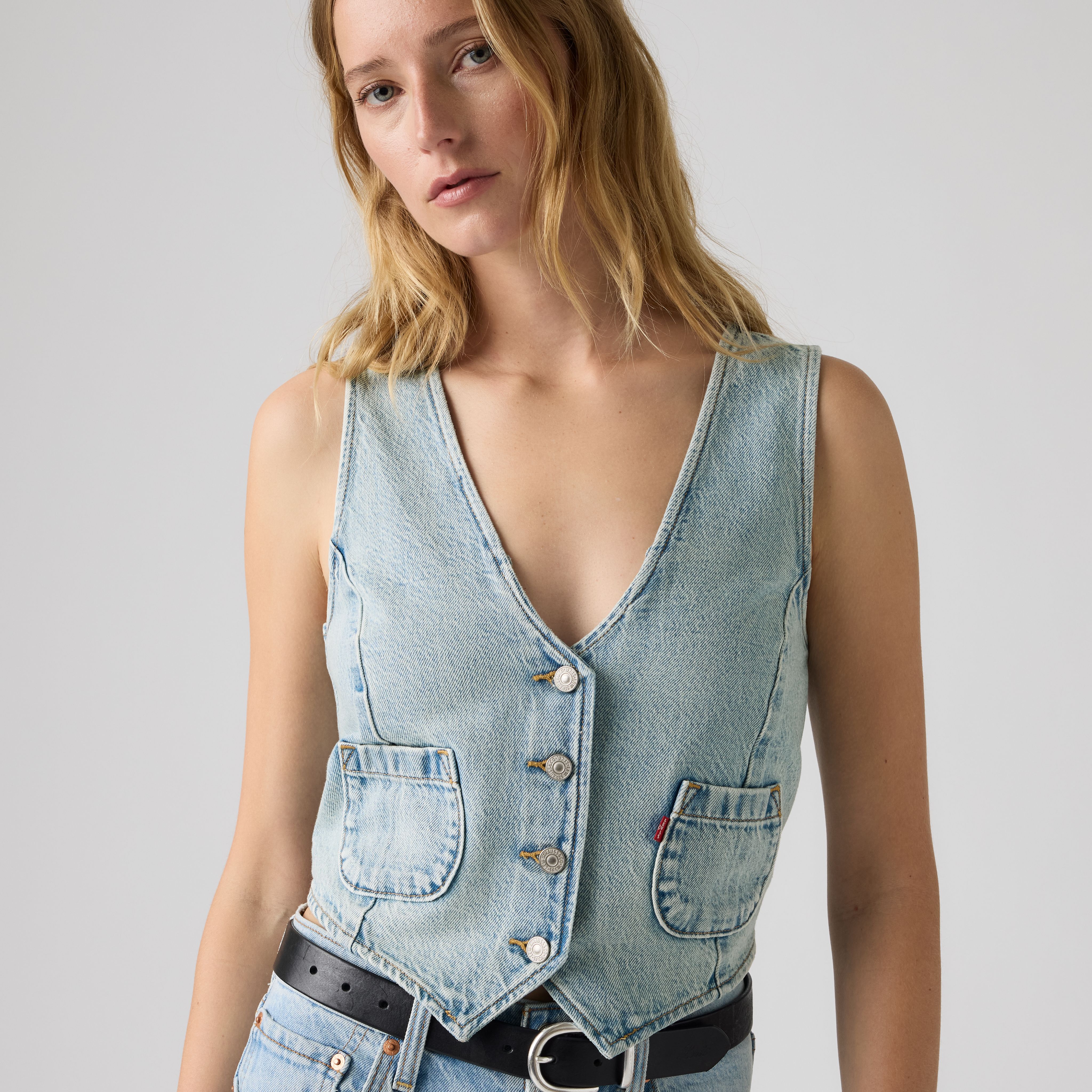 Tailored Lightweight Denim Vest 2