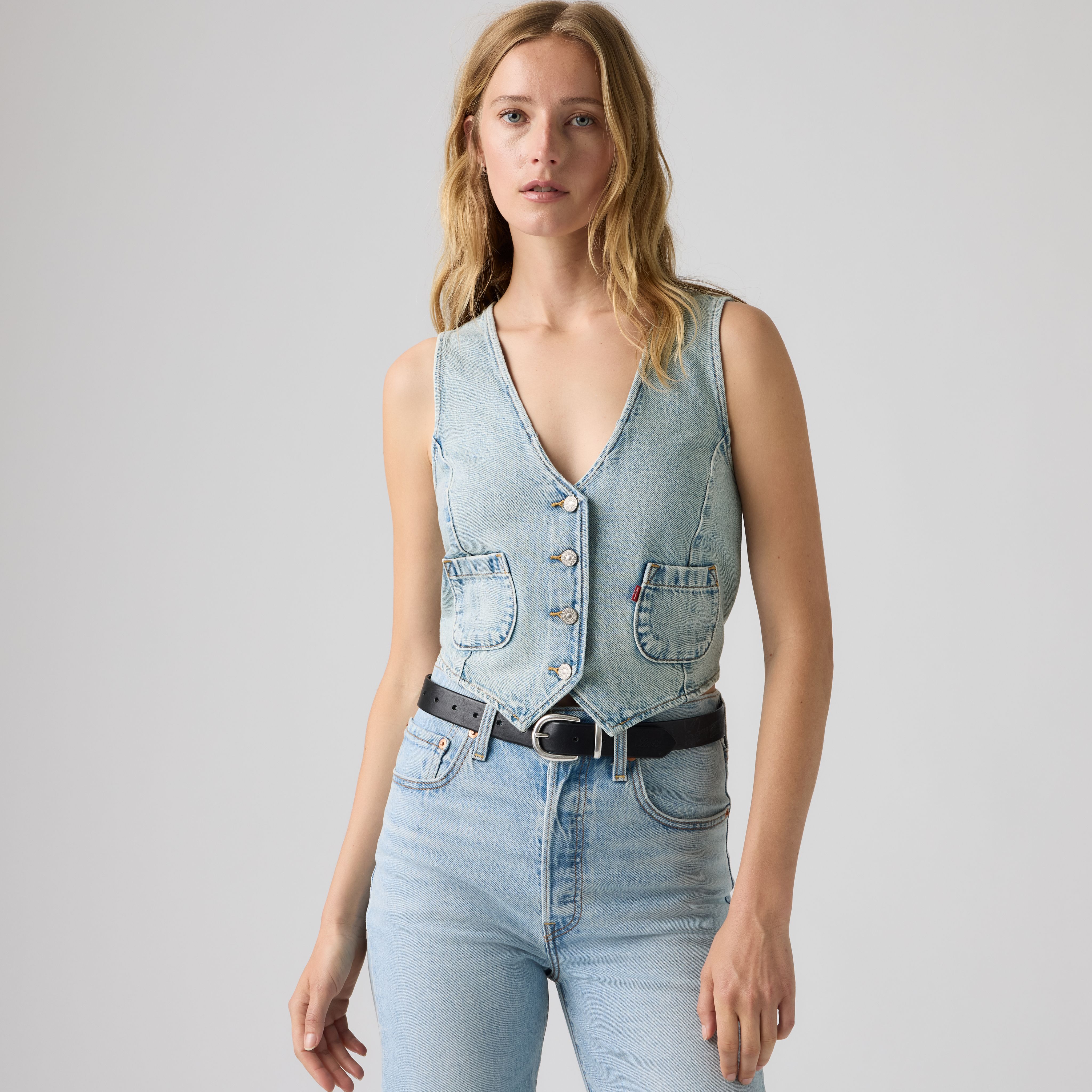 Tailored Lightweight Denim Vest 1