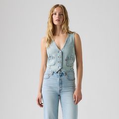 Tailored Denim Vest — Summer Job Vest - Medium Wash 3