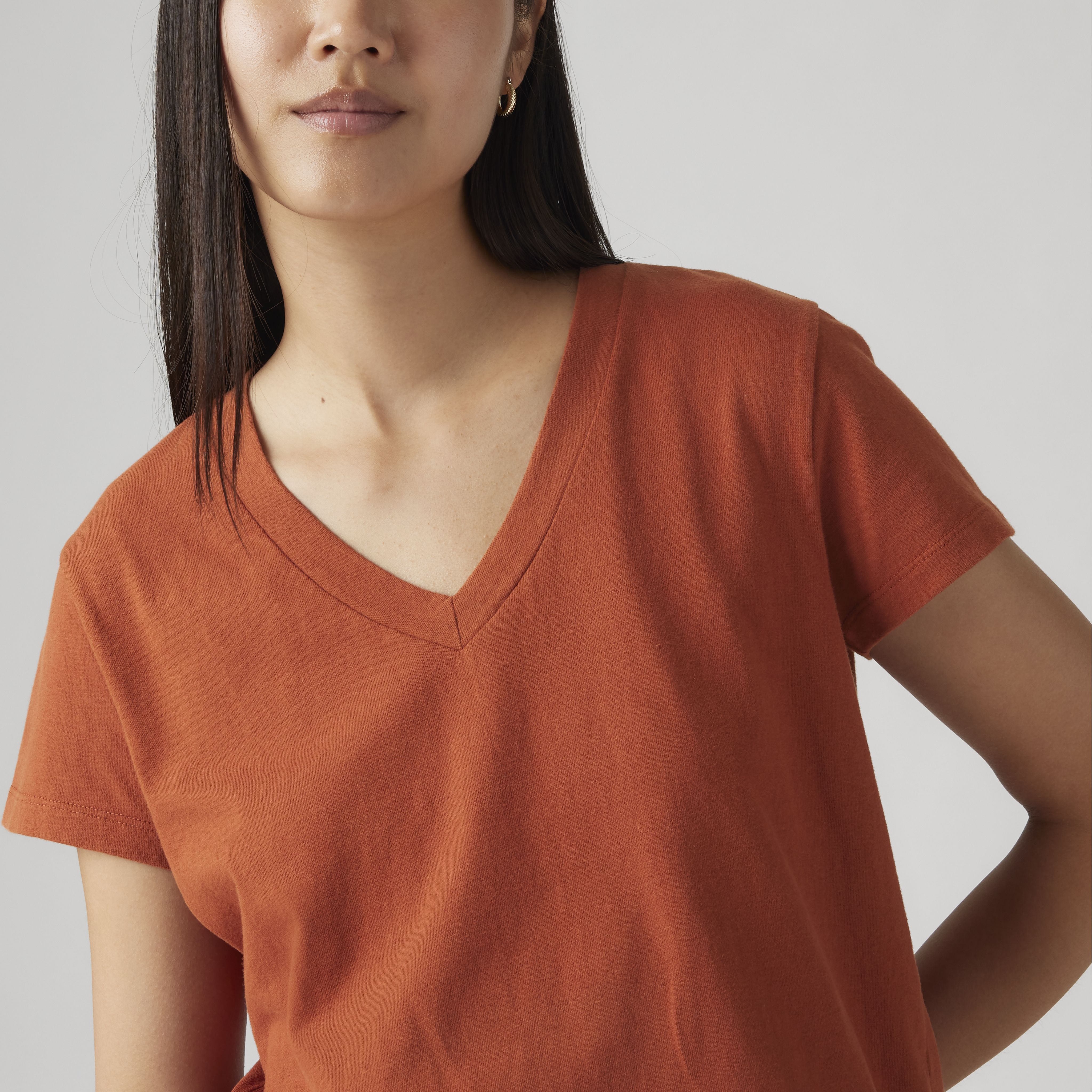 Boxy V-Neck T-Shirt 2