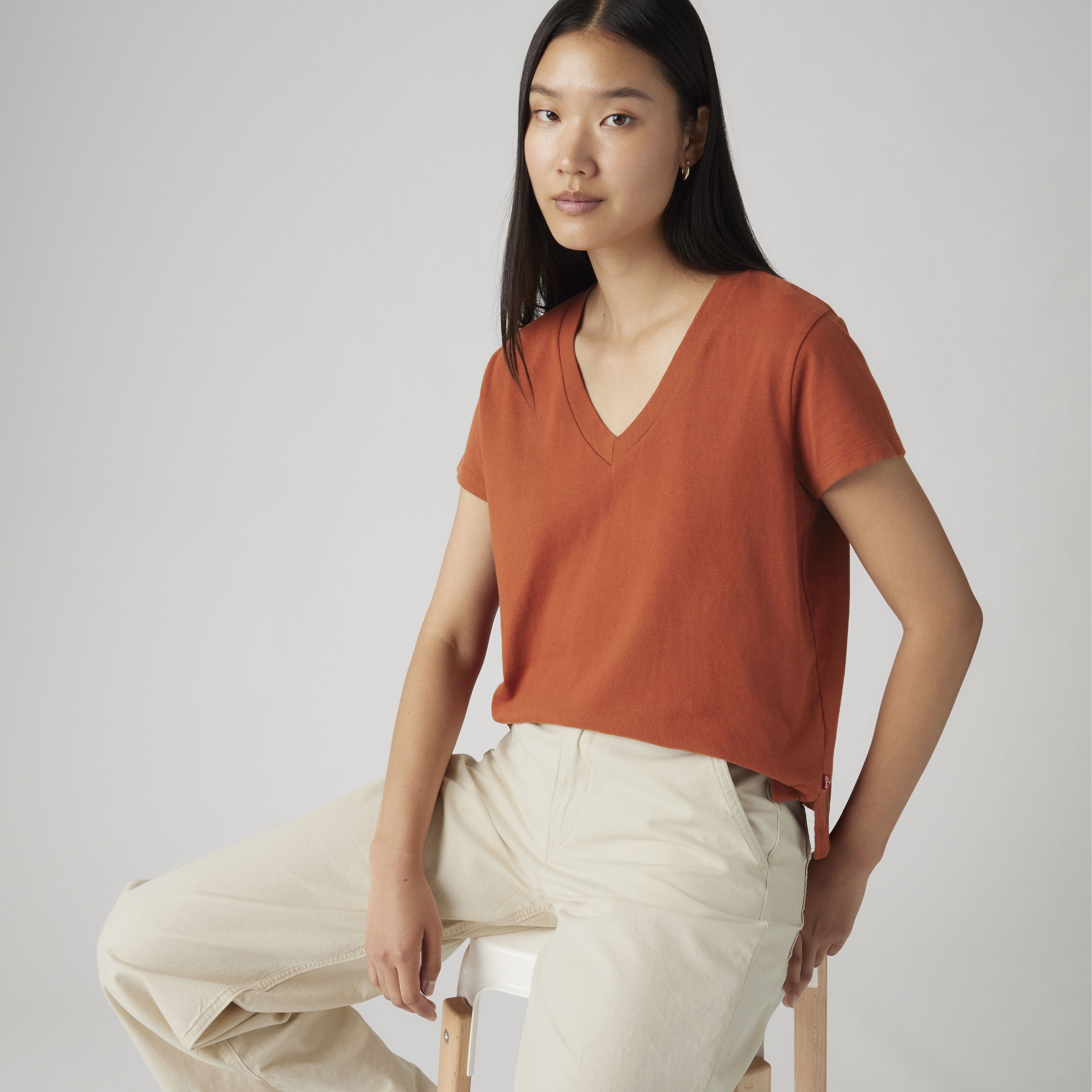 Boxy V-Neck T-Shirt 1