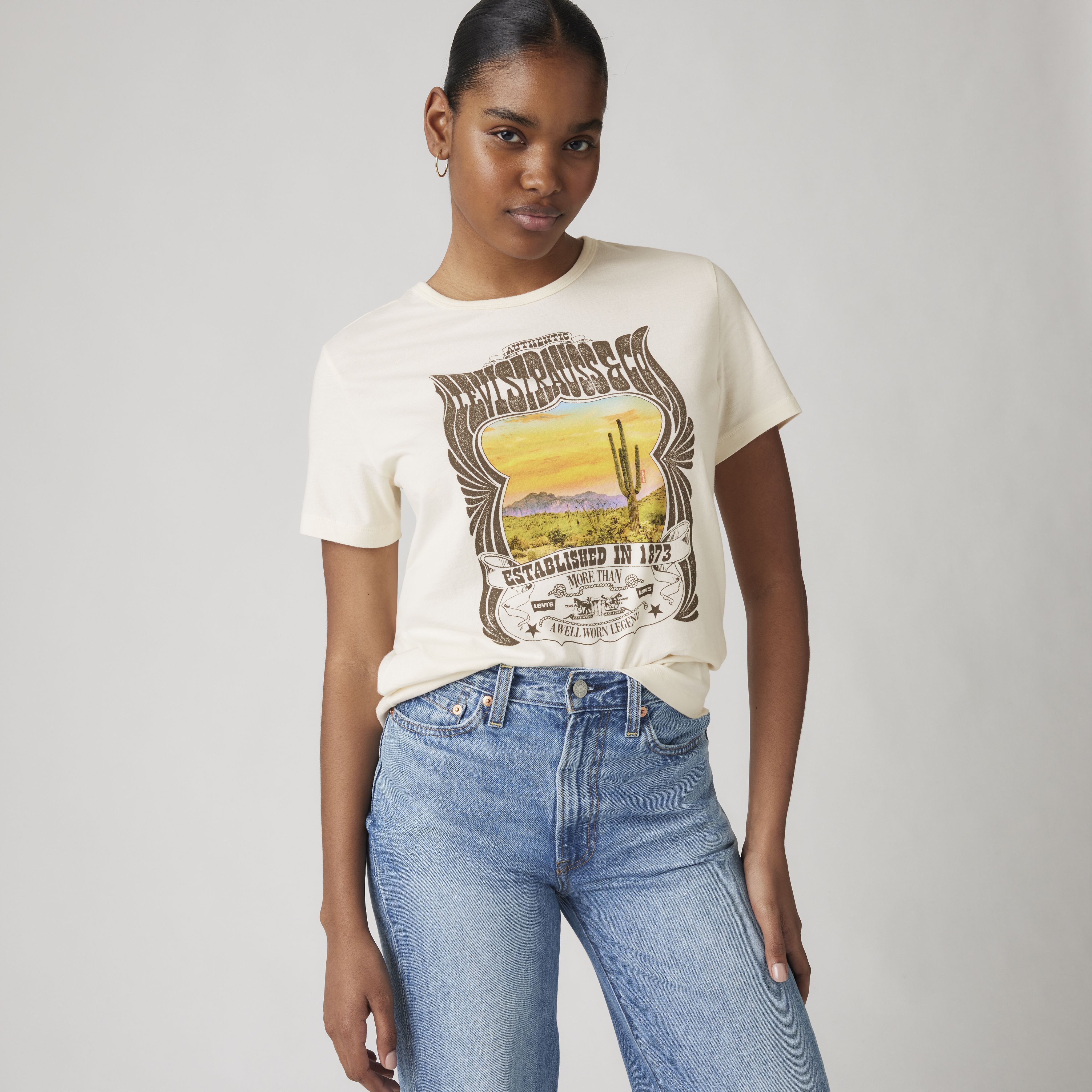 Levi's USA製 90s W For Women 半袖Tシャツ　M/L Levi's - Levi's USA製 90s W For Women 半袖Tシャツ M/Lの通販 by