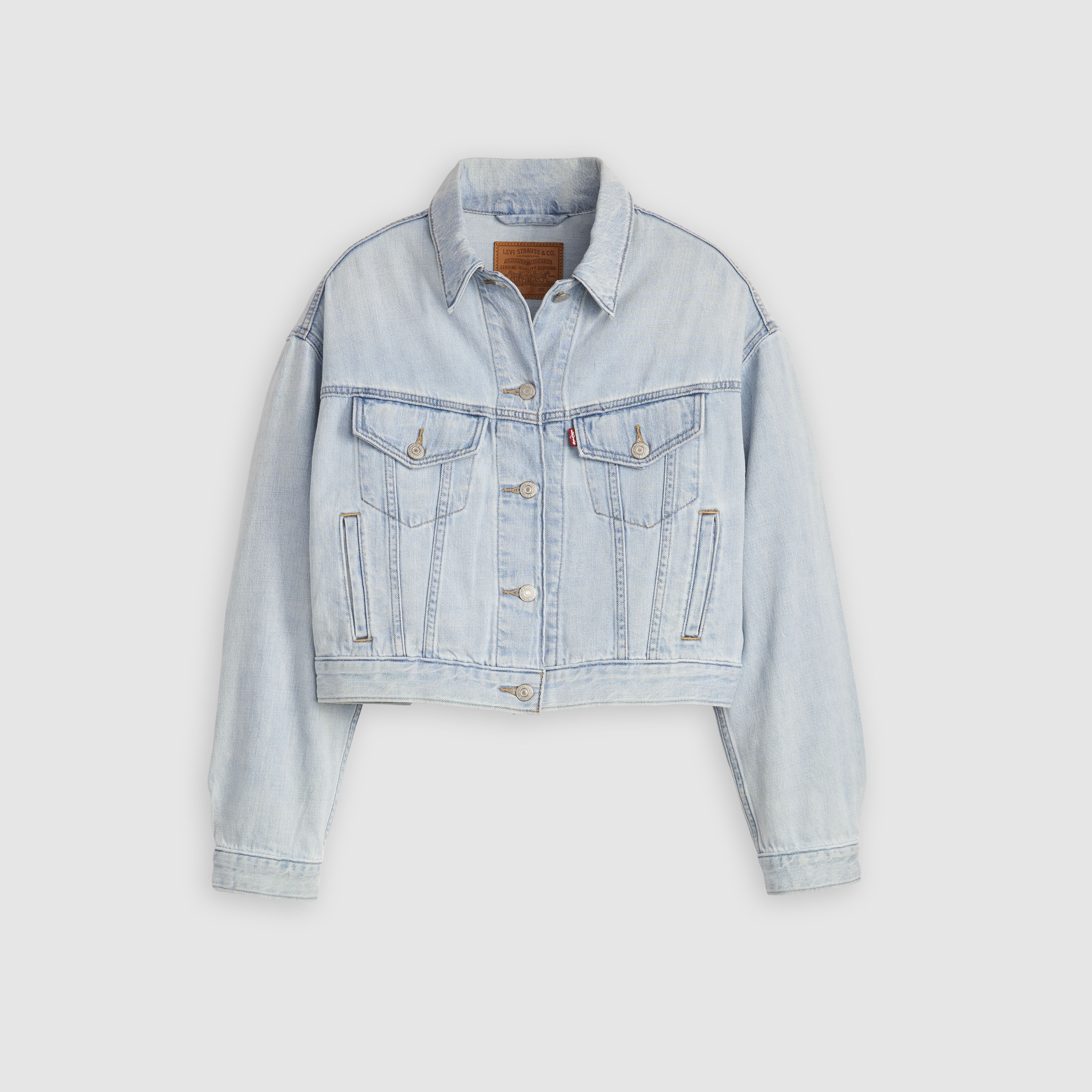 Shrunken '90s Linen+ Denim Lightweight Trucker Jacket 5