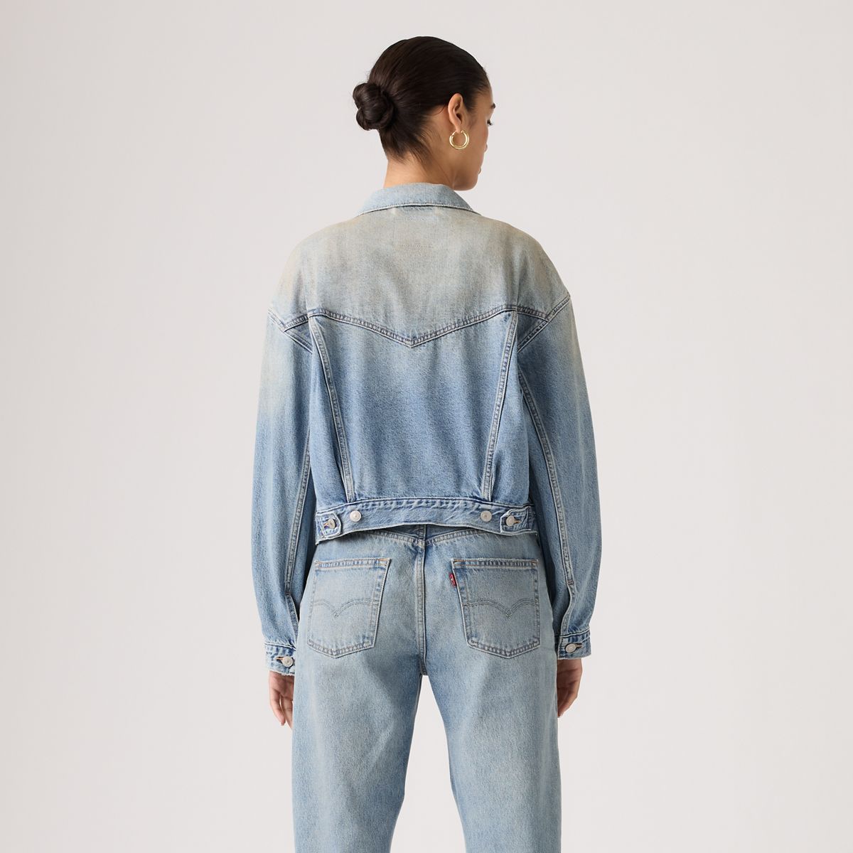 Cropped '90s Trucker Jacket — Off Roading - Blue