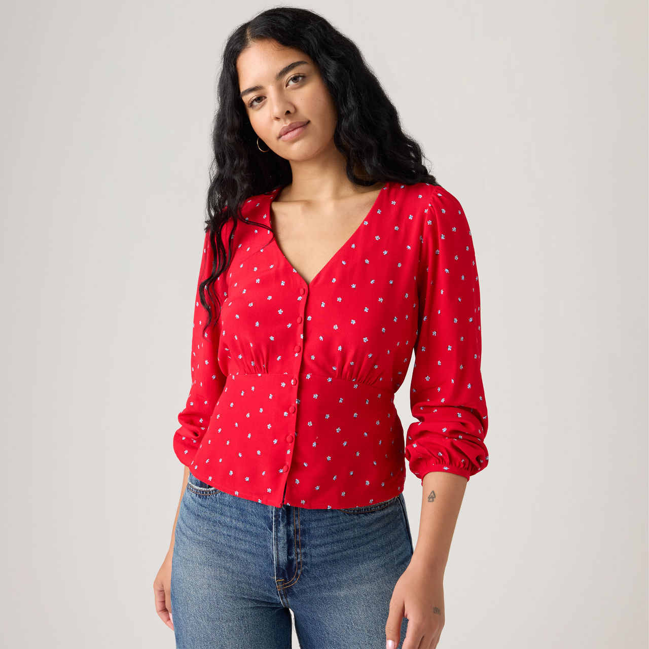 Levi's Dolores Long-sleeve Blouse In Red