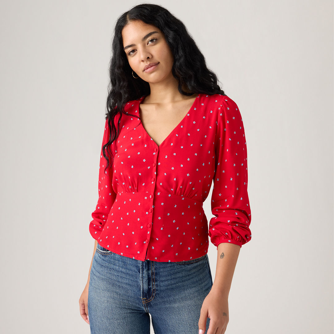Levi's Dolores Long-sleeve Blouse In Red