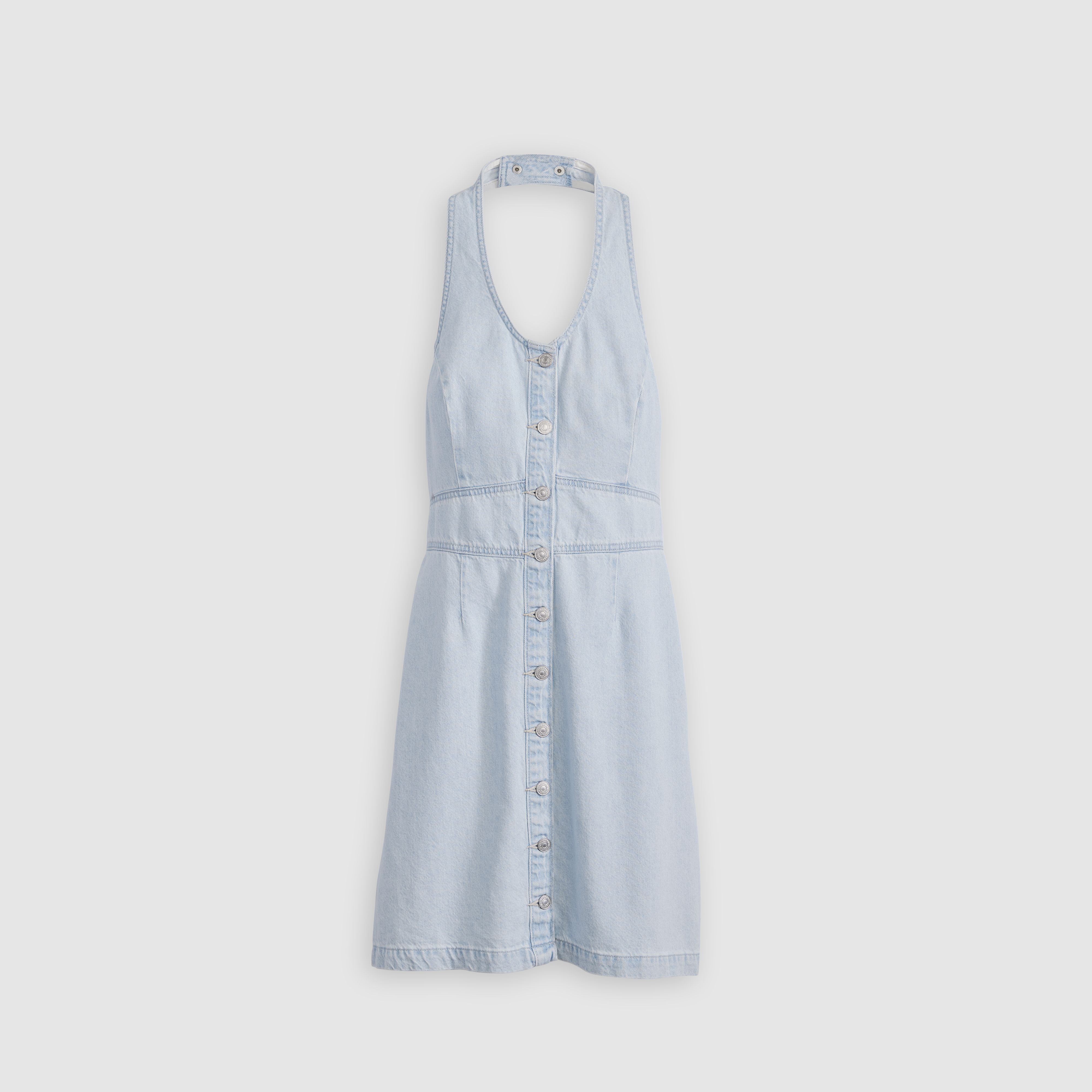 Halter Denim Dress 5