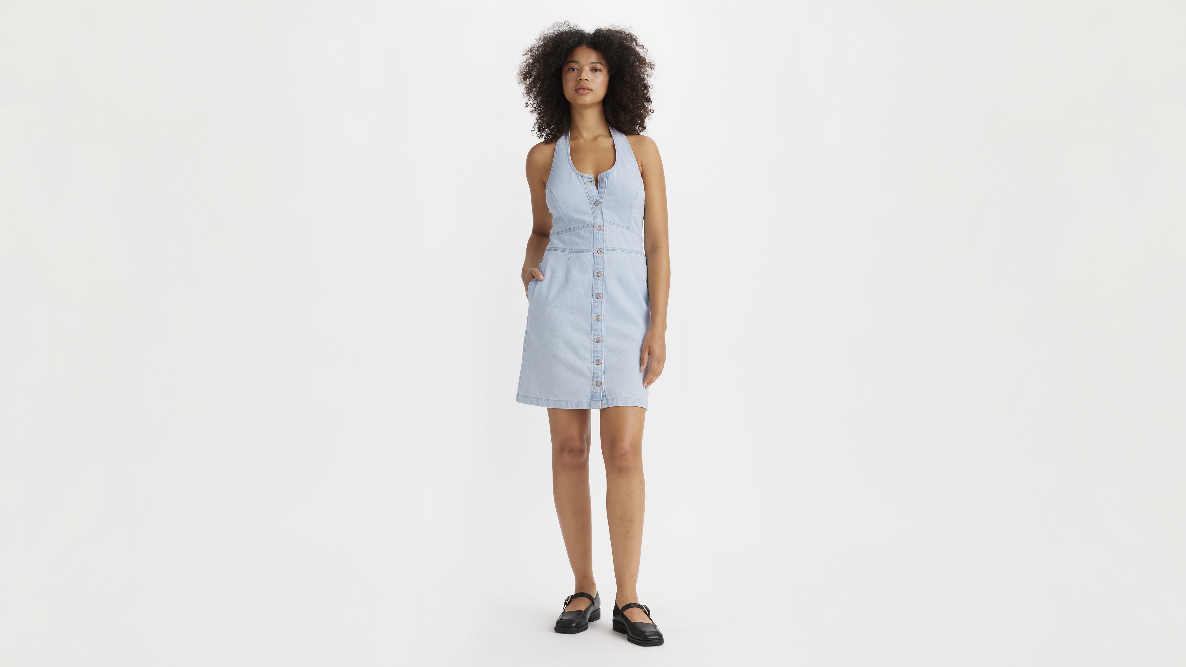 Halter Denim Dress 2
