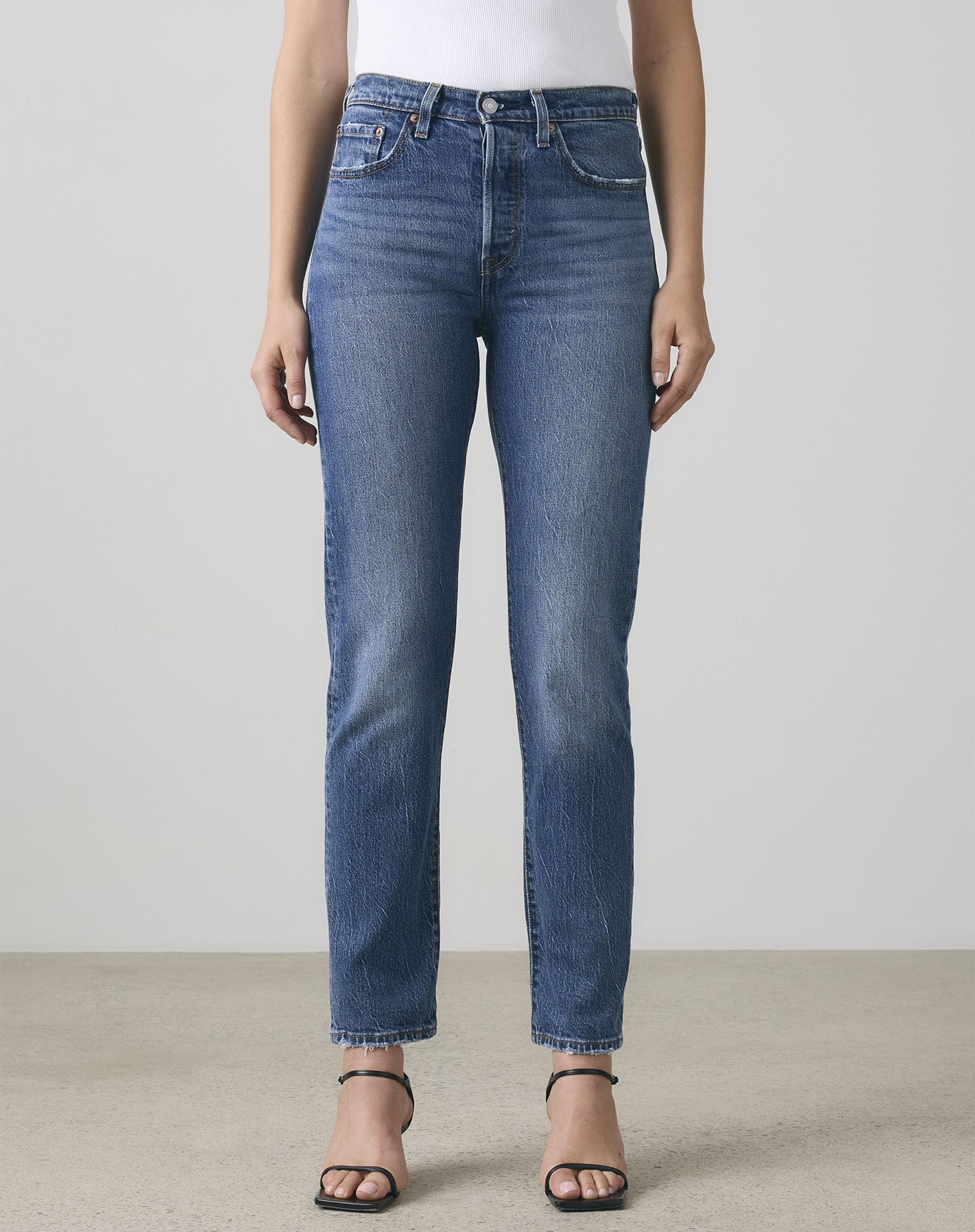 Female model wearing 501® jeans.