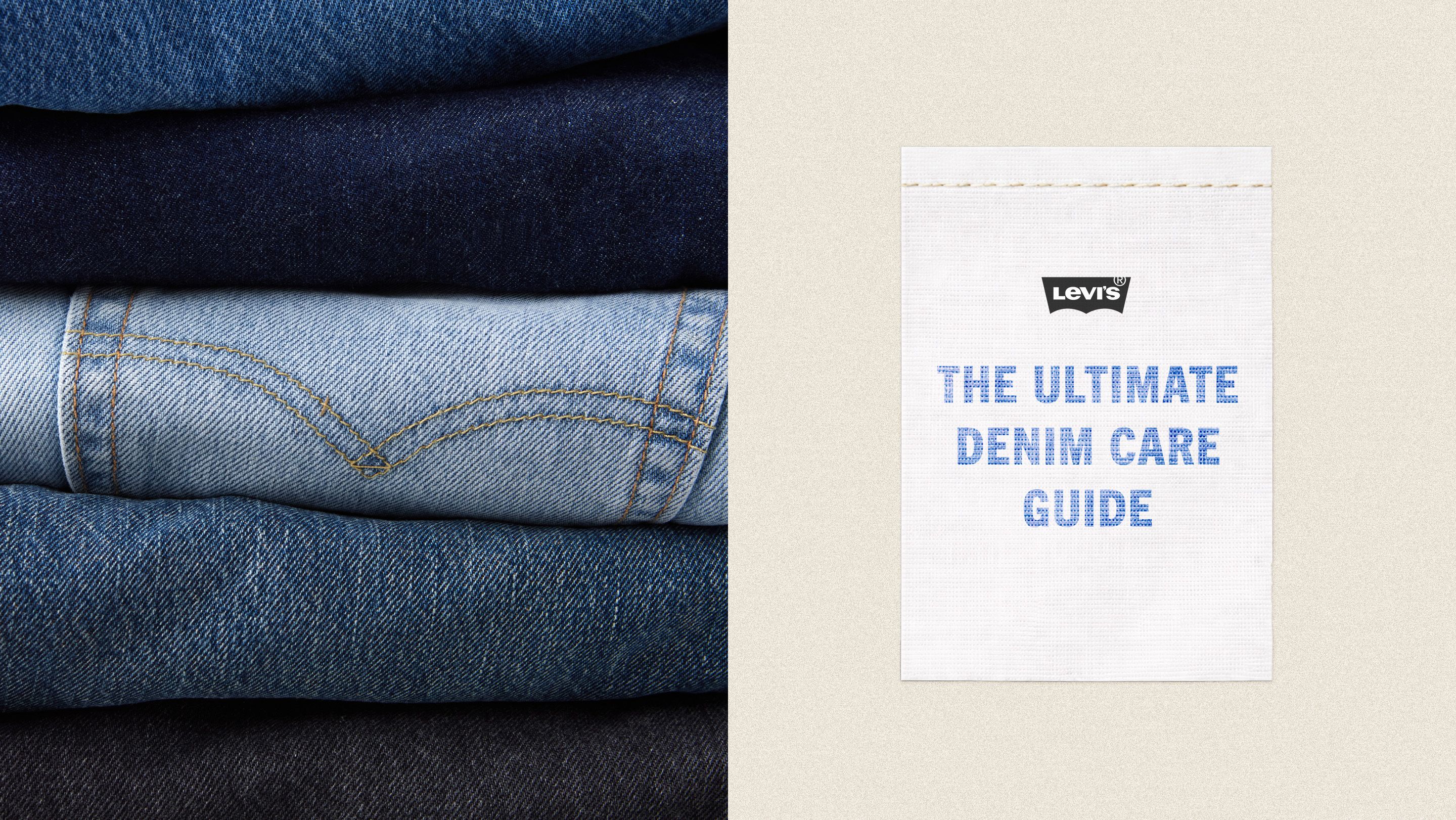 Image of jeans and fabric care tag