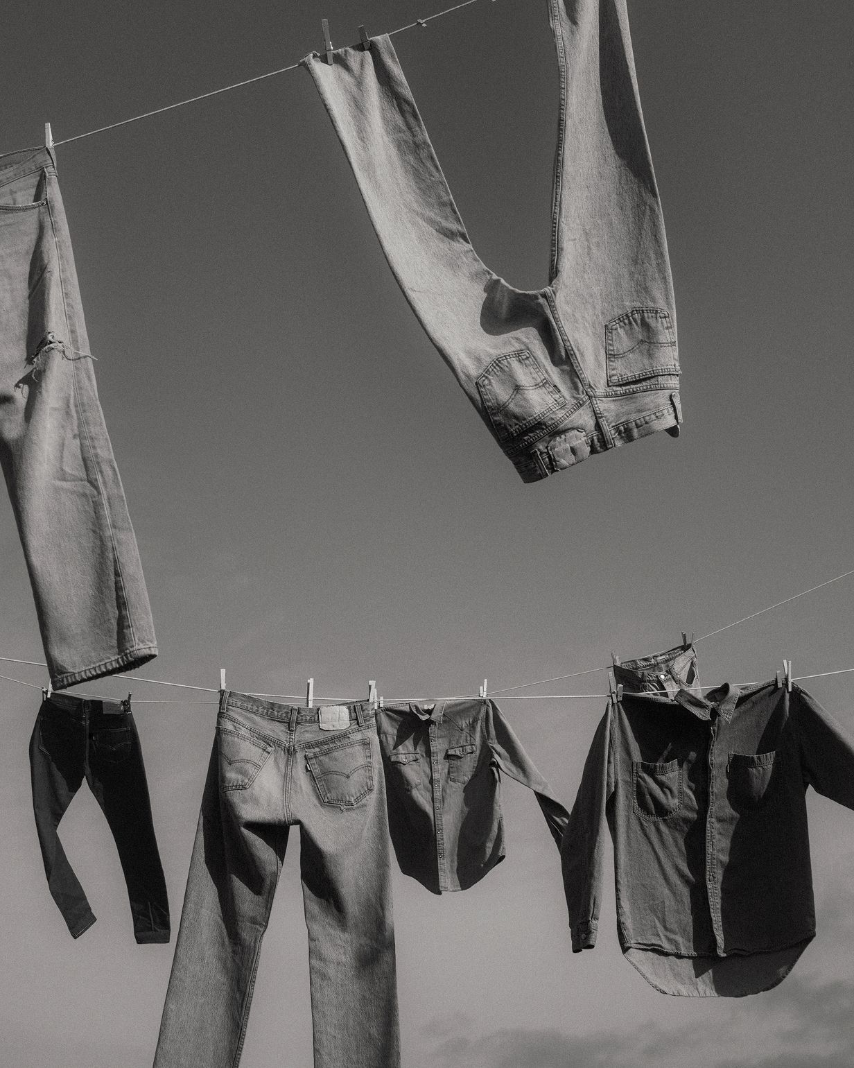 Image of denim hanging 