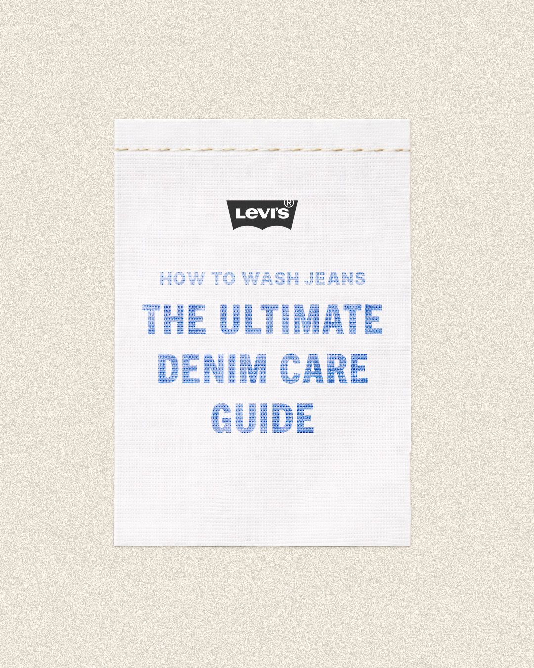 Image of jeans and fabric care tag