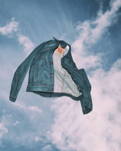 Levi's jacket in the air