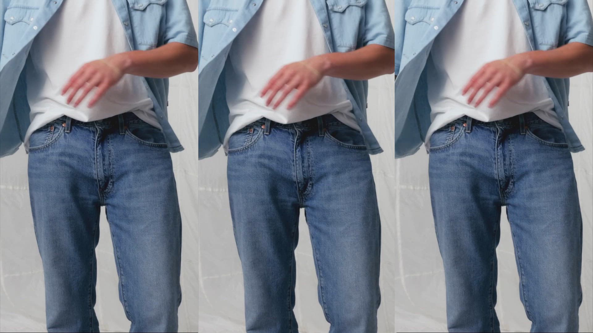 Video of models in lightweight denim